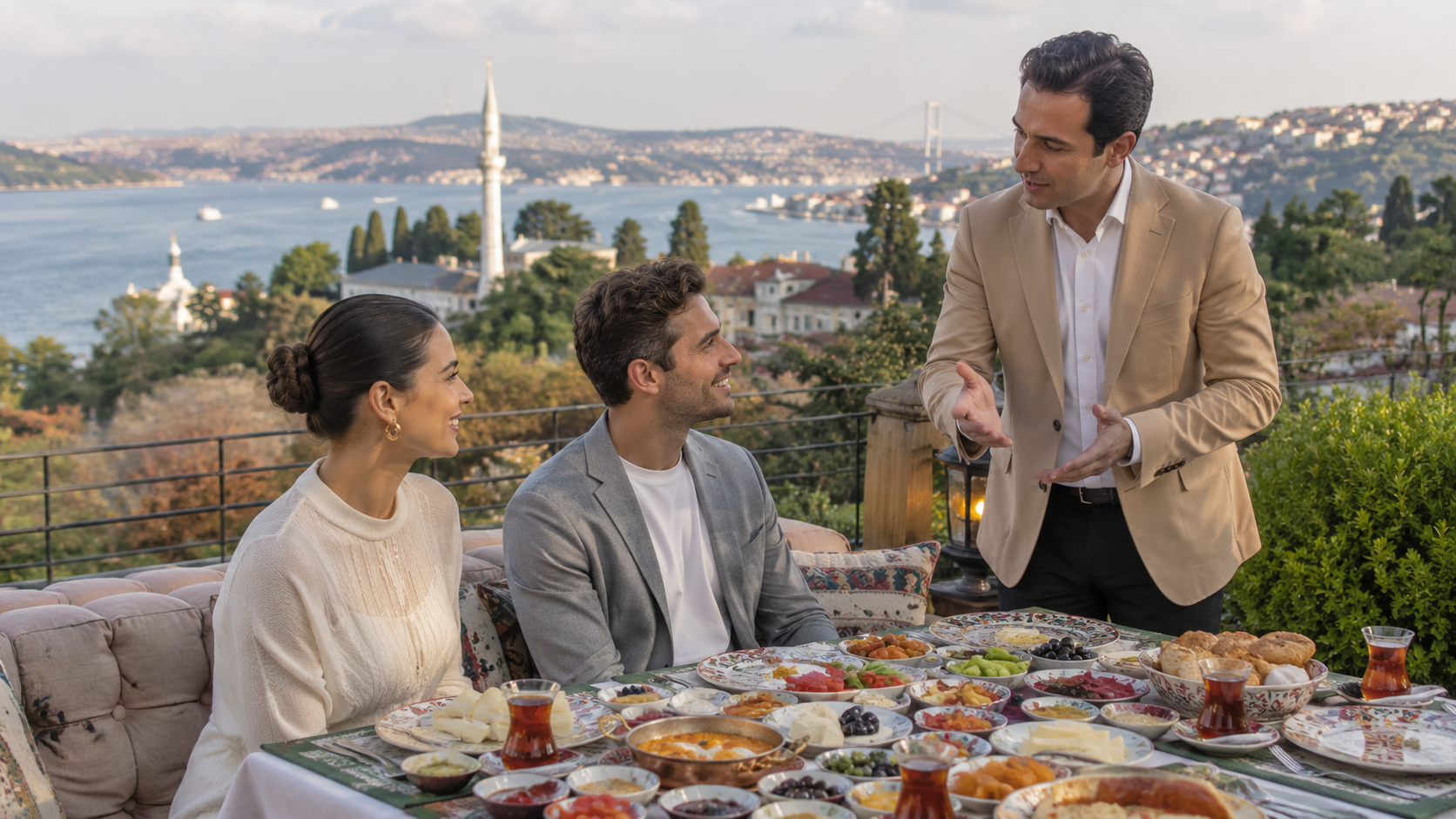 Relaxed Bosphorus breakfast view for premium itinerary planning
